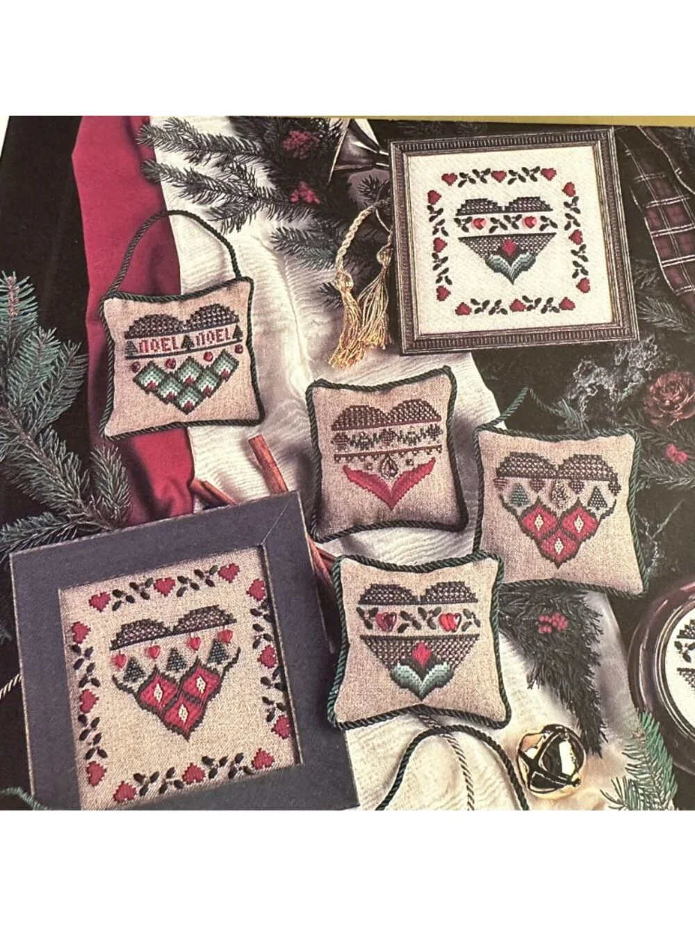 Treasured Christmas Hearts-A-Plenty Cross-Stitch Pattern Book By Mike Vick